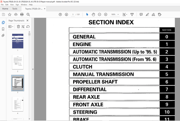 Toyota Forklift 2TG(D)20-25 02-2TG(D)20-25 42-2TD20-25 Repair Manual - PDF DOWNLOAD