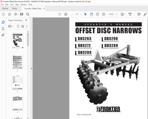 Frontier Offset Disk Harrows DH3263 DH3272 DH3280 DH3290 DH3299 Operator’s Manual(5TL15665) – PDF 