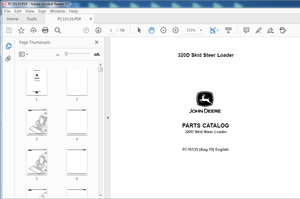 John Deere 320D Skid Steer Loader Parts Catalog Manual PDF DOWNLOAD