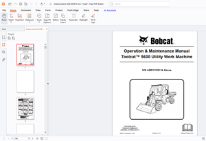 Bobcat Toolcat 5600 Utility Work Machine Operation &amp; Maintenance Manual - PDF DOWNLOAD