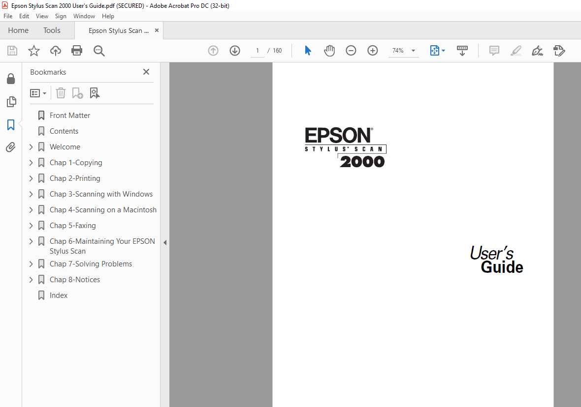 Epson Stylus Scan 2000 User's Guide Manual - PDF DOWNLOAD