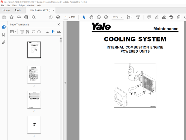 Yale Forklift A875 (GDPGLP20-30RFTF Europe) Service Manual – PDF DOWNLOAD