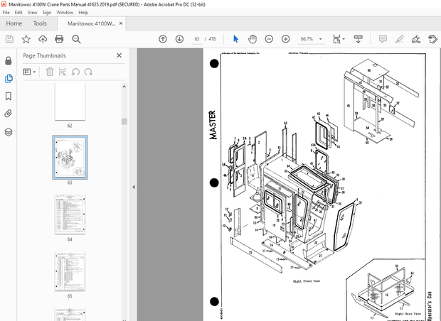 Manitowoc Crane 4100W Parts Manual 41625 – PDF DOWNLOAD