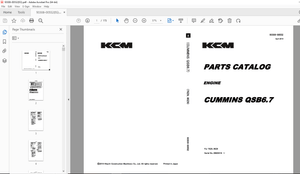 KCM 70Z6/80Z6 CUMMINS QSB6.7 Engine Wheel Loader Parts Manual - PDF DOWNLOAD