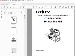 UTILEV UT15PFE-UT35PFE 1.5T-3.5T 4-Wheel Electric Forklift Truck Service Manual PDF