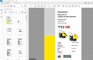 WACKER NEUSON TD18 TRACK DUMPER PARTS MANUAL 1000181078 – PDF DOWNLOAD