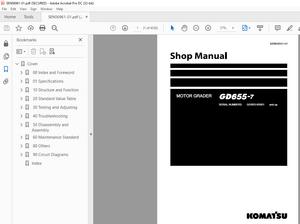 Komatsu MOTOR GRADER GD655-7 Service Repair Workshop Manual SEN06961-01 - PDF DOWNLOAD