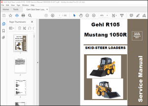 Gehl R105 Mustang 1050R Skid-Steer Loader Service Manual 50950298 – PDF DOWNLOAD