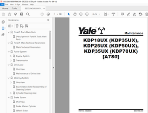 Yale Forklift 7S0 (KDP35UX, KDP50UX, KDP70UX) Service Manual PDF