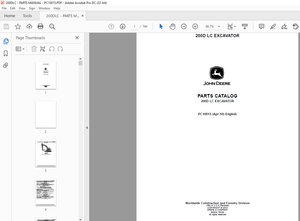 John Deere 200D LC EXCAVATOR Parts Manual PC10015 - PDF DOWNLOAD