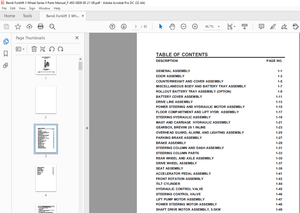 Bendi Landoll Forklift 3 WHEEL SERIES II PARTS LIST MANUAL F-493-0808 –  PDF DOWNLOAD