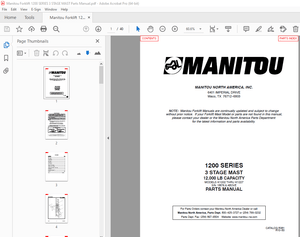 Manitou Forklift 1200 SERIES 3 STAGE MAST Parts Manual – PDF DOWNLOAD