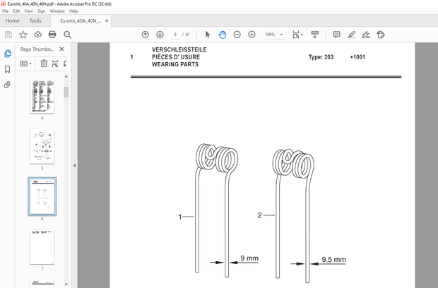 Pottinger Tractor EUROHIT 40 A EUROHIT 40 N EUROHIT 40 H Spare parts list Manual – PDF DOWNLOAD