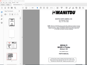 Manitou Forklift MSI30 D MH25-4 Turbo Series 2-E3 Parts Manual – PDF DOWNLOAD