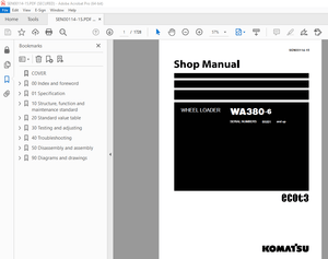 Komatsu WA380-6 Wheel Loader Service Repair Workshop Manual - PDF DOWNLOAD 