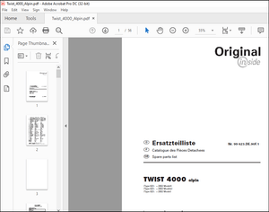 Pottinger Tractor Twist 4000 Alpin Spare parts list Manual – PDF DOWNLOAD