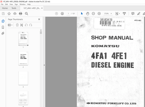 Komatsu FORKLIFT 4FA1 4FE1 Diesel Engine Shop Manual - PDF DOWNLOAD