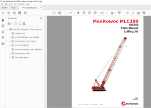 Manitowoc MLC300 Crane Luffing Jib Parts Manual SN 605548 - PDF