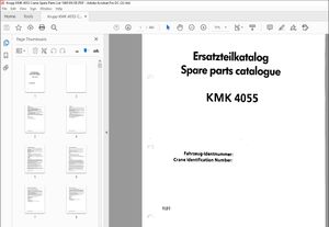 KRUPP KMK 4055 Truck Crane Parts Manual  - PDF DOWNLOAD