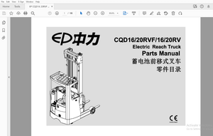 EP CQD16/20RVF/16/20RV Electric Reach Truck Parts Manual – PDF DOWNLOAD