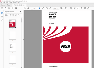 FELLA Eu RAMOS SM 310 FP-K Disc Mower Operators Manual PDF DOWNLOAD