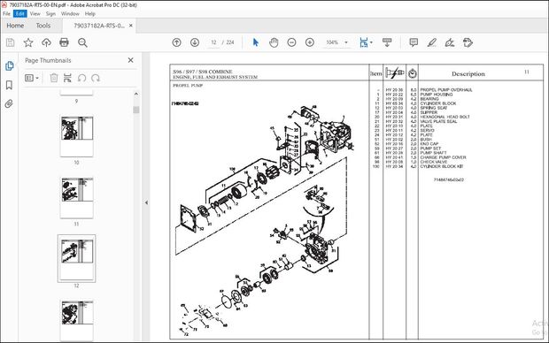Gleaner NA Harvesting S96 S97 S98 Combine Repair Time Schedule Manual 79037182A – PDF DOWNLOAD