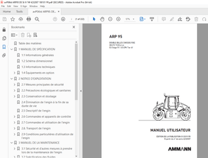AMMANN ARP 95 DOUBLE BILLES CHÂSSIS FIXE MANUEL UTILISATEUR – PDF