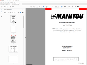 Manitou Forklift 805428 SERIES MAST PARTS MANUAL – PDF DOWNLOAD