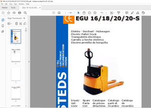 Still EGU 16 18 20 20-S Electric Pallet Truck Spare Parts List Manual – PDF DOWNLAD