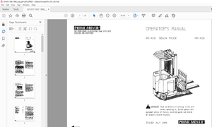 BT Prime-Mover Forklift RR-40B REACH TRUCK Operator Manual – PDF DOWNLOAD