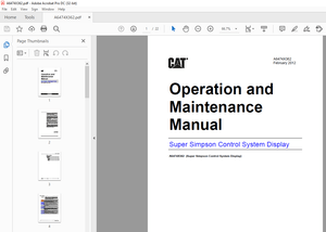 Cat Super Simpson Control System Display Operation and Maintenance Manual A6474X362 PDF DOWNLOAD