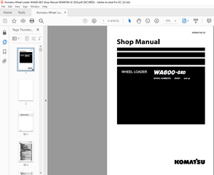 Komatsu WA600-8E0 Wheel Loader Shop Manual SEN06766-02 – PDF DOWNLOAD
