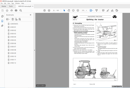 MASSEY FERGUSON MF8100 Series Tractors Workshop Manual - PDF DOWNLOAD