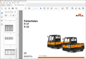 Still Sted Forklift R 07 R 08 error list Manual – PDF DOWNLOAD