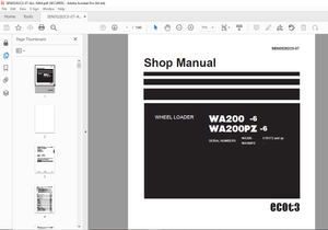 Komatsu WA200-6,WA200PZ-6 Wheel Loader Shop Manual SEN05282C0-07 - PDF DOWNLOAD