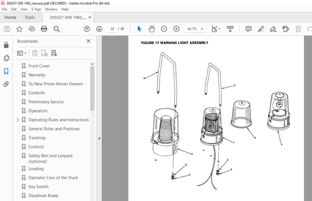 BT Prime Mover OE-15C Truck Operating Maintenance Parts Manual - PDF DOWNLOAD