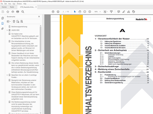 Haulotte Forklift HA26 RTJ PRO – HA26 RTJ PRO SW Bedienungsanleitung – PDF DOWNLOAD