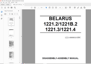 Belarus 1221.2 1221В.2 1221.3 1221.4 Tractor Disassembly &amp; Assembly Manual 1221-0000010 РРС – PDF 