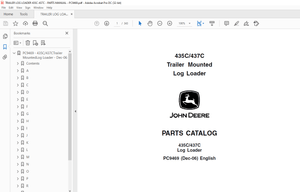 John Deere 435C/437C Trailer Mounted Log Loader Parts Manual PC9469 - PDF DOWNLOAD