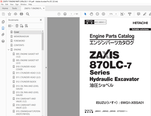 Hitachi ZAXIS 870LC-7 Series Hydraulic Excavator Engine Parts Manual XBSA01-1 - PDF DOWNLOAD