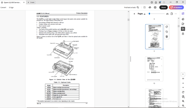 Epson LX-300 Epson Terminal Printer Service Manual - PDF DOWNLOAD