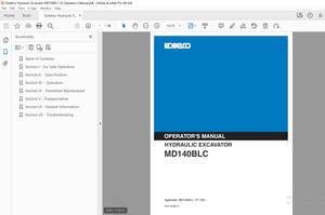 Kobelco MD140BLC Hydraulic Excavator Operator’s Manual – PDF DOWNLOAD