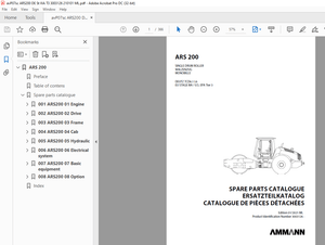 Ammann ARS 200 Single Drum Roller Parts Manual 3003126 - PDF