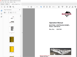 Cat Bucyrus Continuous Miner 25M Series Operation Manual - PDF DOWNLOAD