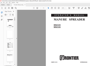Frontier Manure Spreder MS2320 MS2326 Operator’s Manual(5HPMSSD2026) – PDF DOWNLOAD