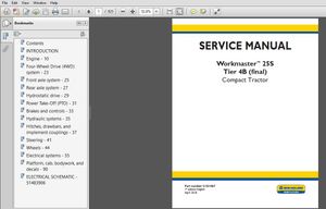 New Holland Workmaster 25S Tier 4B (final) Compact Tractor Service Repair Manual (51421067) 
