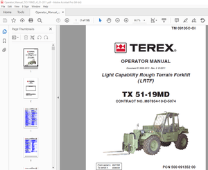 Terex Crane TX 51-19MD Rough Terrain Forklift Operator Manual – PDF DOWNLOAD