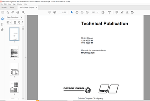 MTU Motor Diesel 12V 4000 M, 16V 4000 M Maintenance Manual MR20102-10S PDF DOWNLOAD (Spanish)