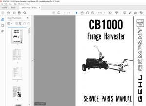 Gehl CB1000 Forage Harvester Service Parts Manual 903070 – PDF DOWNLOAD