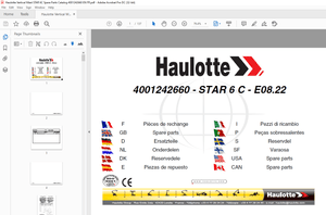 Haulotte Forklift STAR 6 C – E08.22 Parts Manual – PDF DOWNLOAD